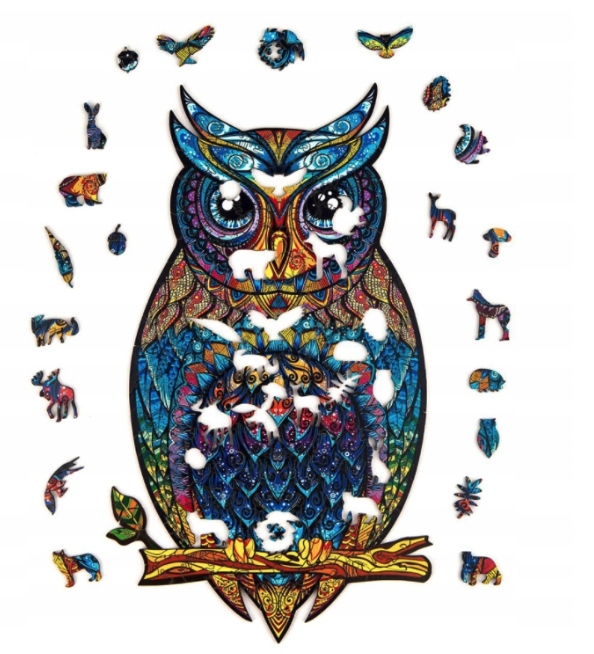 

Puzzle Drewniane Dla Dorosłych Kolorowa Sowa M