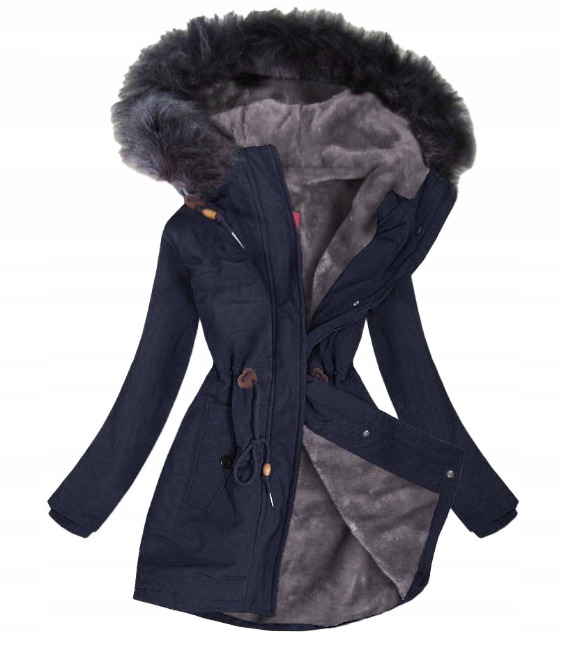 Voděodolná Parka Na Kožešině M933 Námořnická Modrá XXL (44)