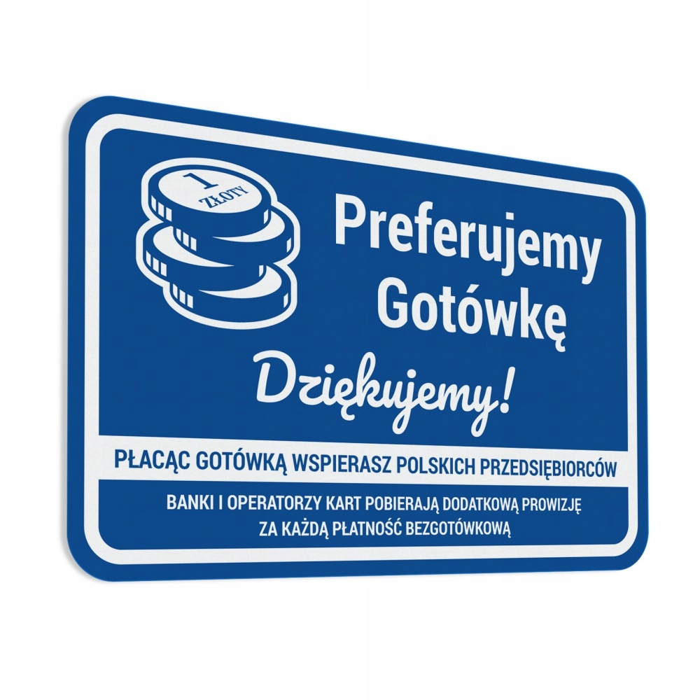 

Naklejka Preferujemy Gotówkę 10x15