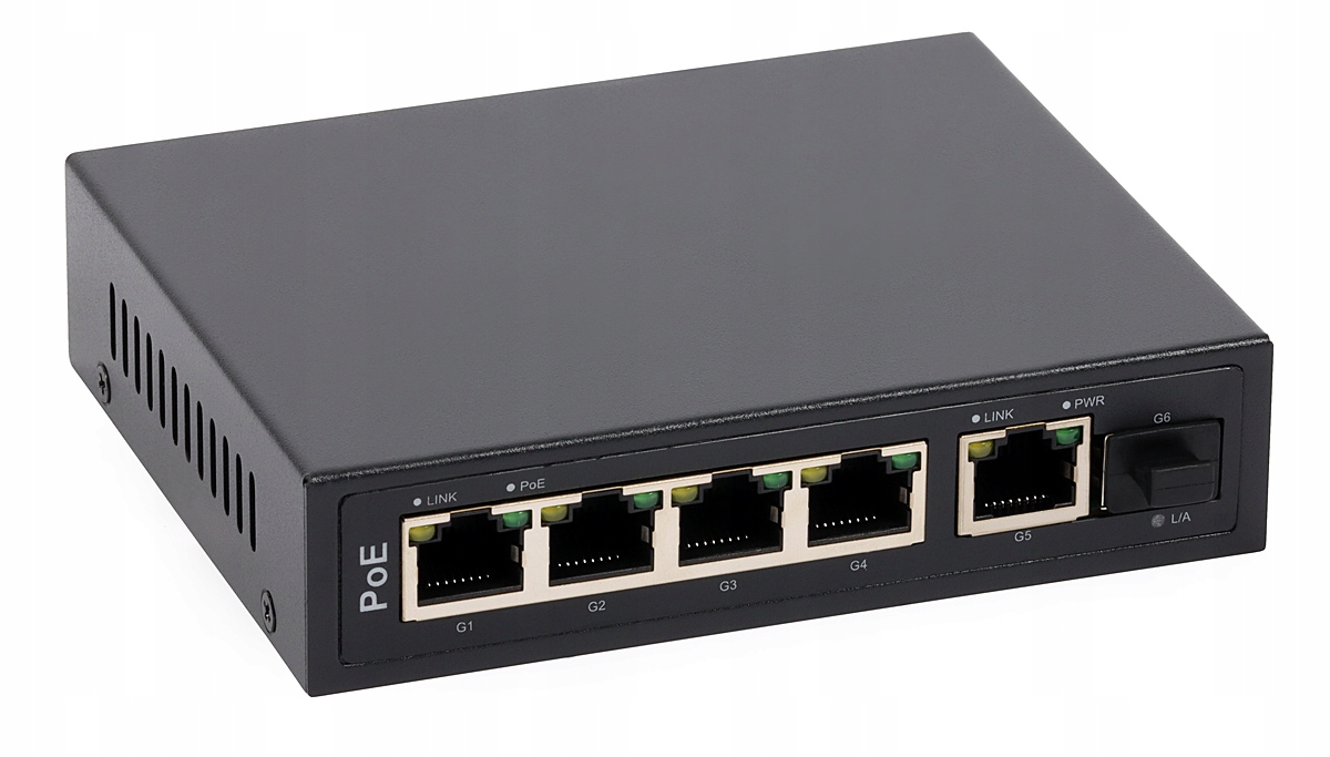 Switch PoE Ultipower 0154afat 5xRJ45 (4xPoE) 1xSFP