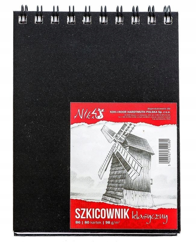 Szkicownik B6 98g 80K spirala