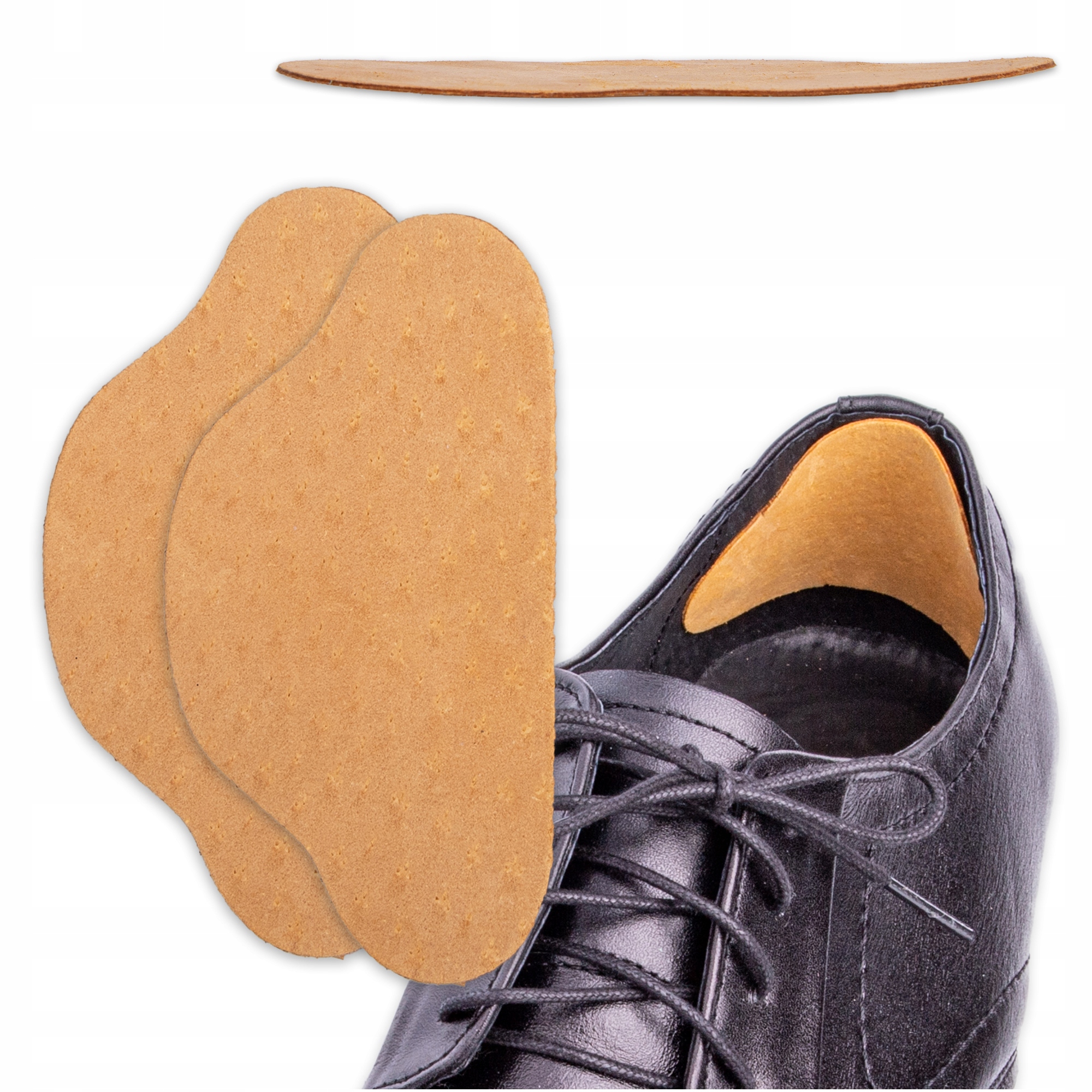 

Beżowe wklejane Skórzane zapiętki