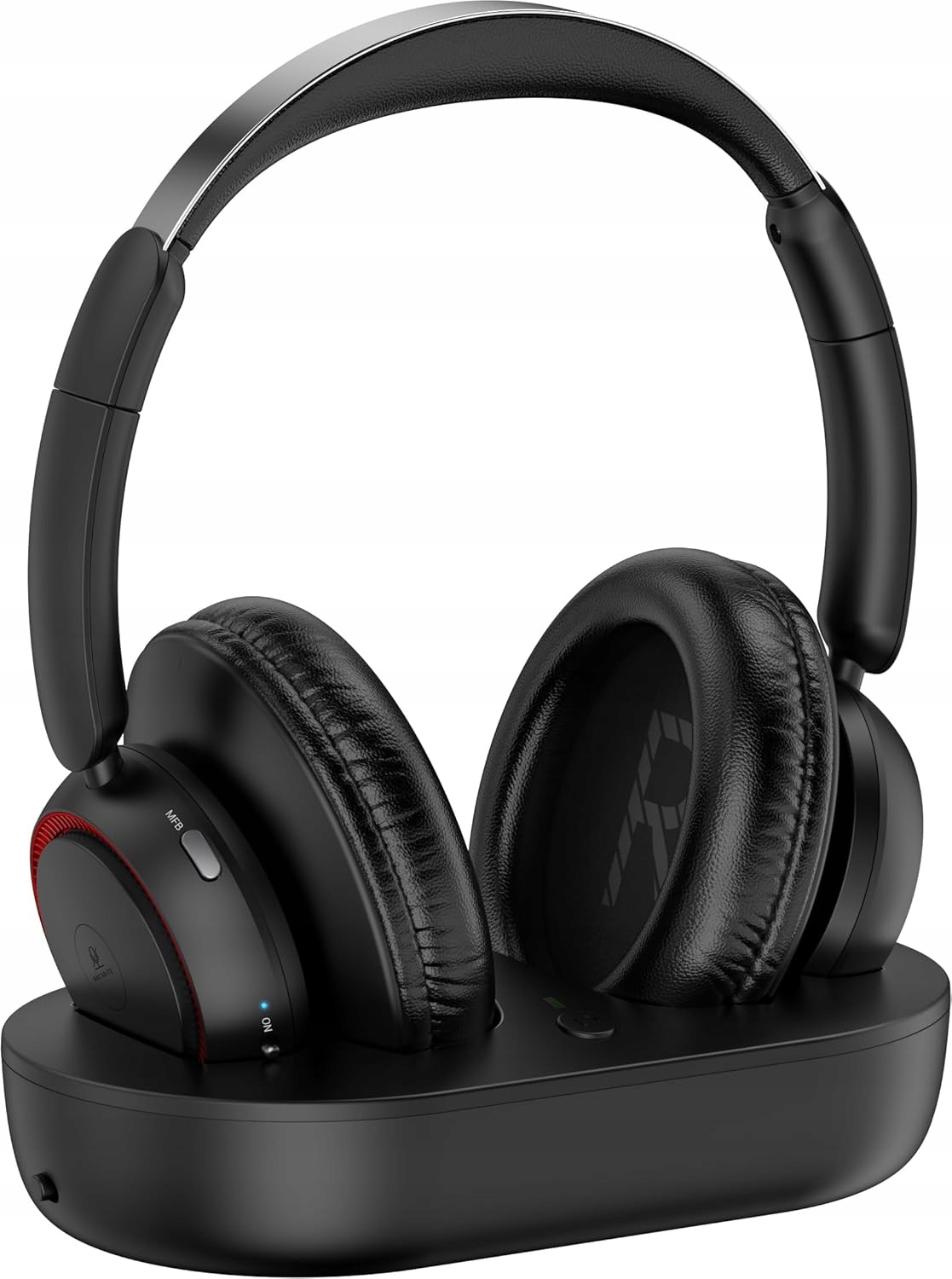 Sada bezdrátových televizních sluchátek Bluetooth 5.2 se stanicí 45H Aux Rca, Red