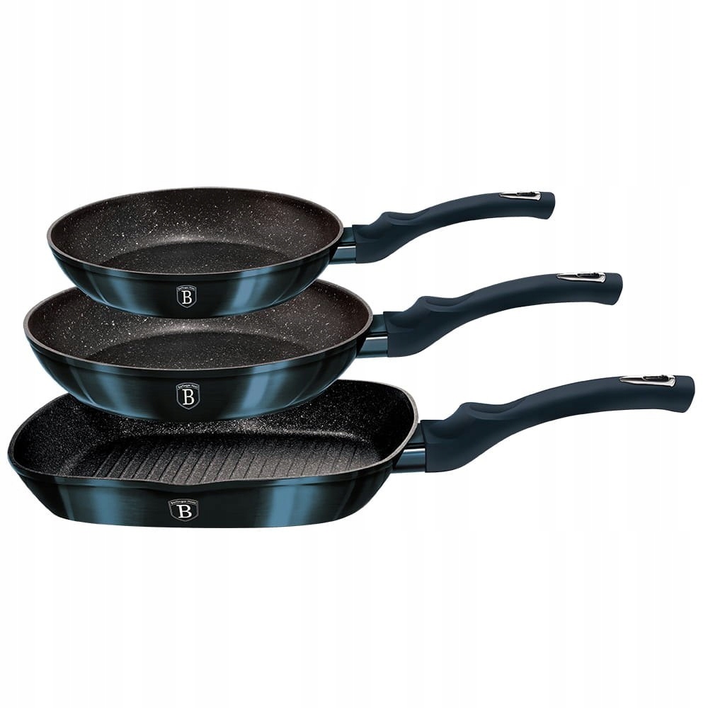 Sada 3 Granitových Pánví 20/24/28 CM Berlinger Haus Metallic Aquamarine