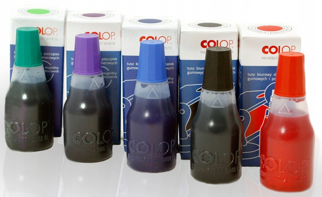 Tusz do pieczątek stempli Colop - VIOLET FIOLETOWY Przeznaczenie stemple gumowe i polimerowe