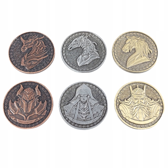 WŁADCY ZESTAW 3 METALOWYCH MONET LARP RPG