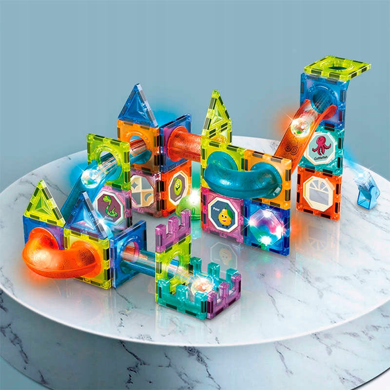 KLOCKI MAGNETIC MAGNETYCZNE ZESTAW 110 ELEMENTÓW EDUKACYJNE 3D TORY KULKOWE Marka inna