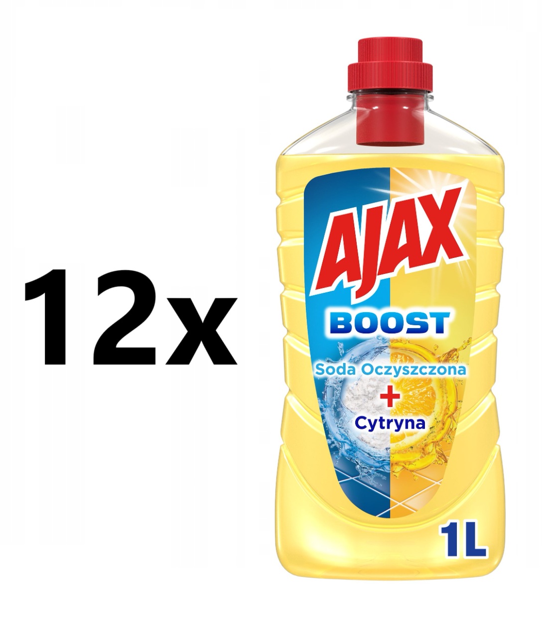 Levně Ajax boost – soda citron – prostředek na mytí podlah – sada 12 kusů