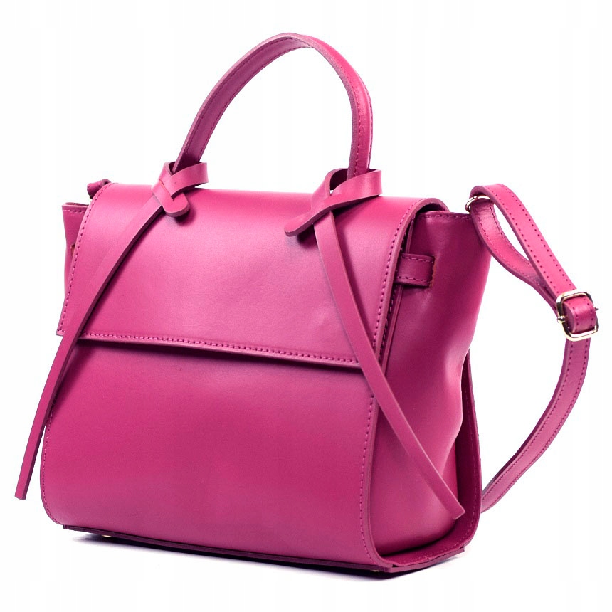 WŁOSKA TOREBKA BORSE IN PELLE SKÓRA NATURALNA FUKSJA PREMIUM 725H Marka Borse in Pelle