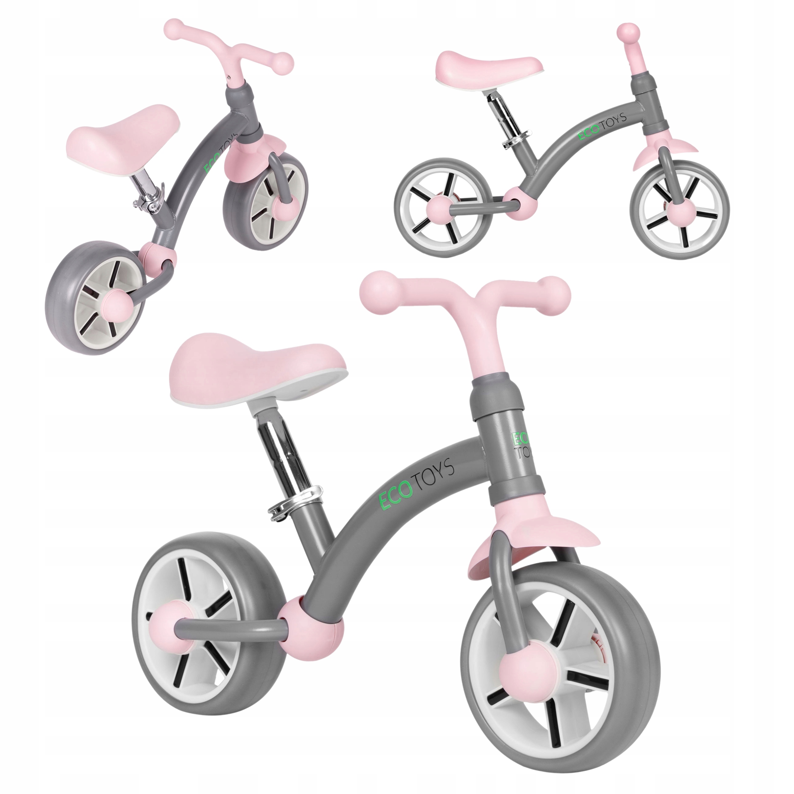 Rowerek Biegowy Dla Dzieci Jeździk Rower Koła Eva Regulacja Siodełka Szary