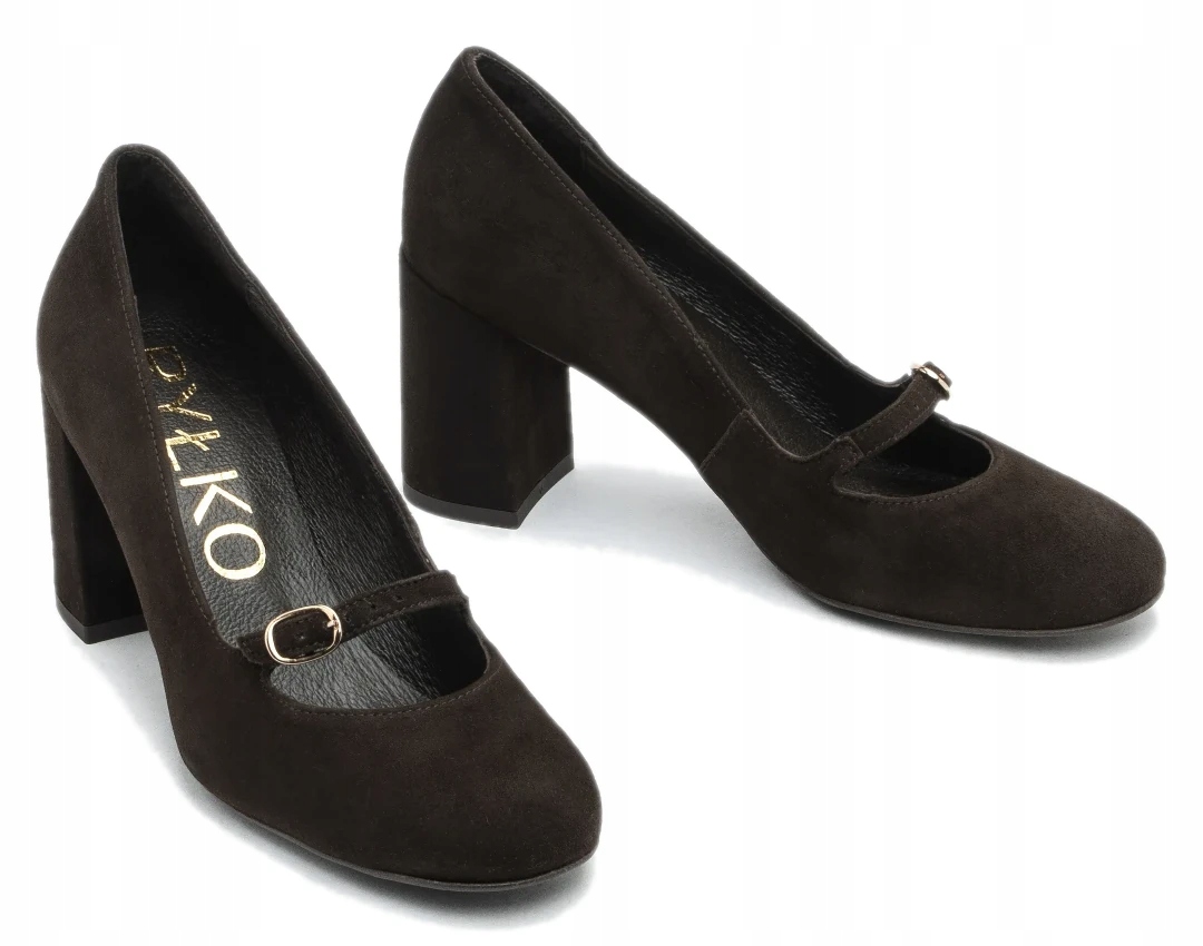 Lodičky Na Podpatku Velurové Semišové Hnědé Dámské Sandály Ryłko 37