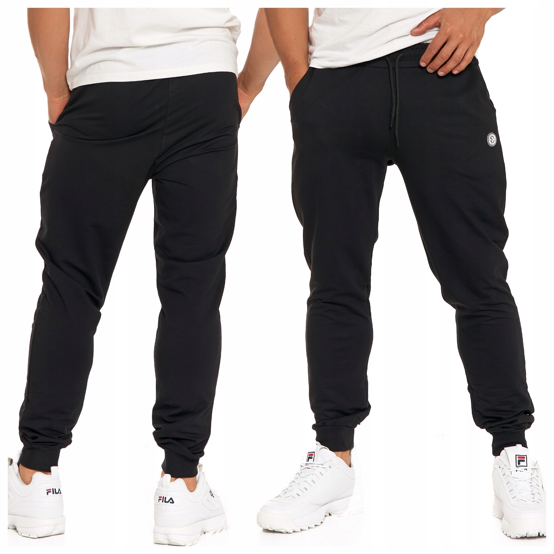 SPODNIE DRESOWE MĘSKIE BAWEŁNIANE WIĄZANE JOGGERY MORAJ R.L