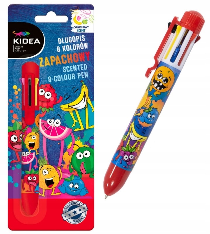 KIDEA DŁUGOPIS 8 KOLORÓW ZAPACHOWY