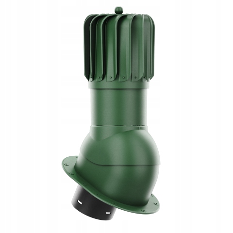 Větrací komín Otočný podlouhlý fi125 Ploché Pokrytí Zelený 6020