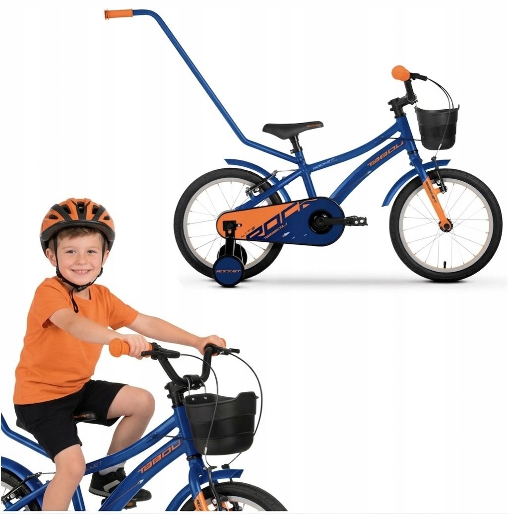 Rower Dziecięcy Rowerek 18 Cali Dla Chłopca Prowadnik Koła Boczne Tabou