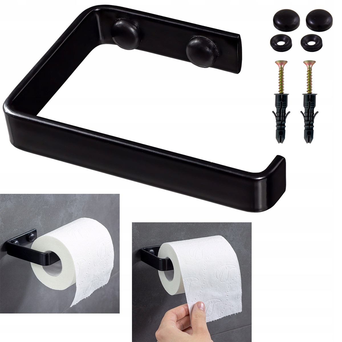 

Mocny Uchwyt Wieszak Na Papier Toaletowy Czarny