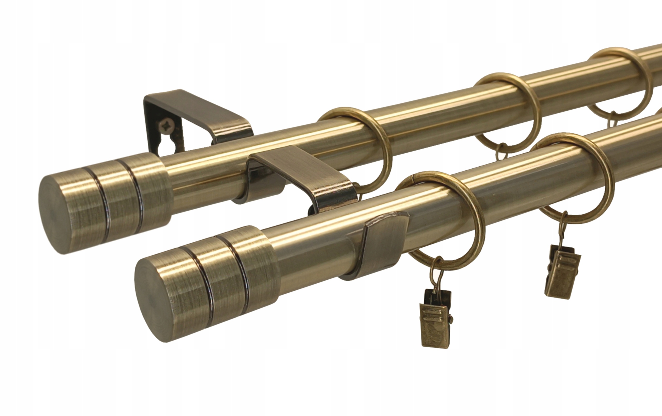 garnýž dvojitá 19+19 mm Kovový Loft Mix zlatý Zlato Antik 280 cm