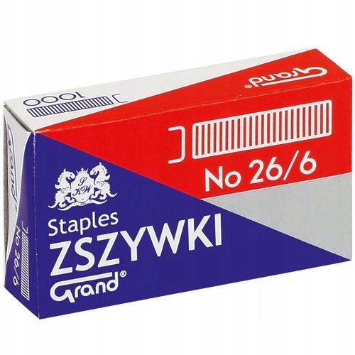 

Zszywki biurowe 26/6 1000szt. Grand