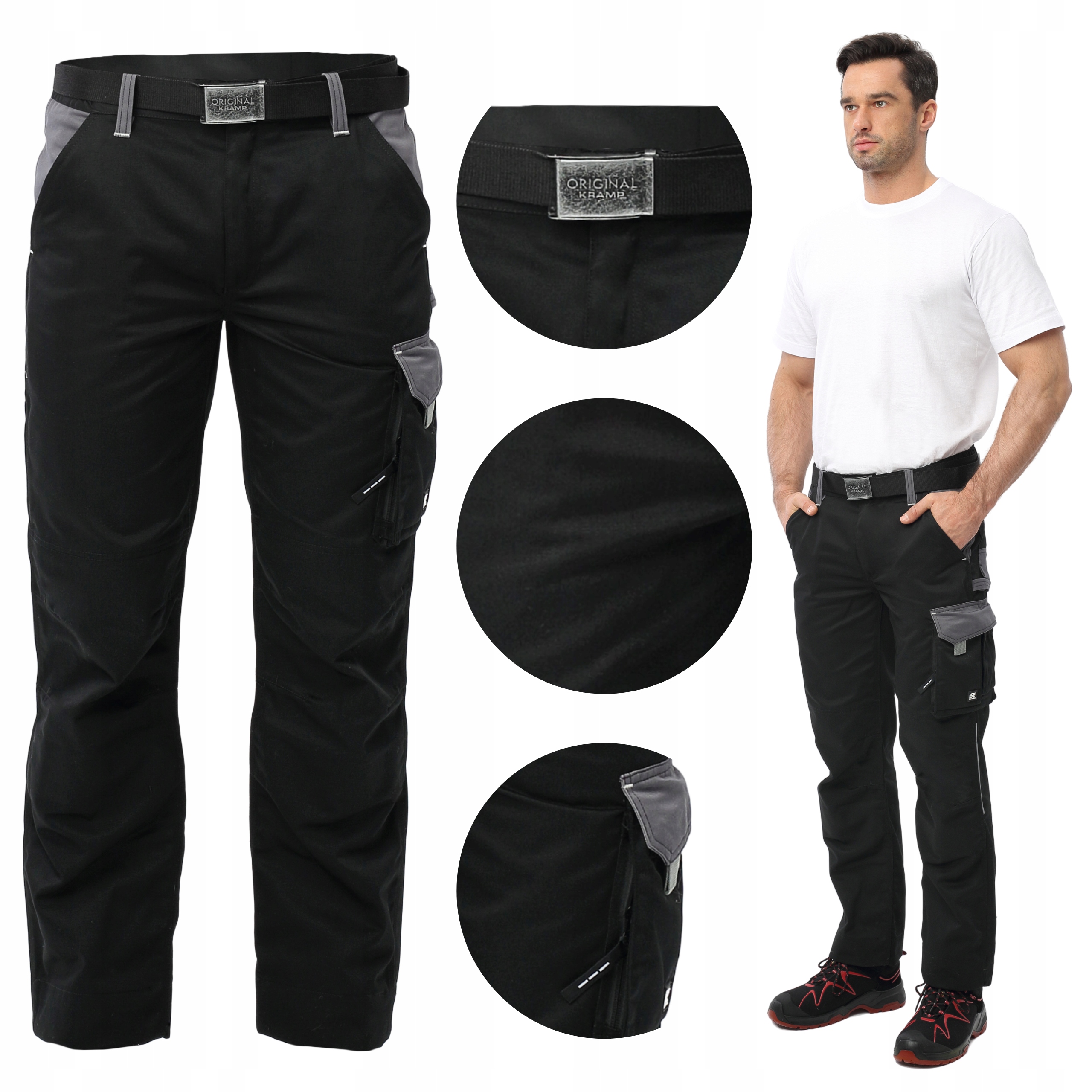 Spodnie Robocze Męskie Ochronne Bhp Elastyczne Mocne Do Pasa 50