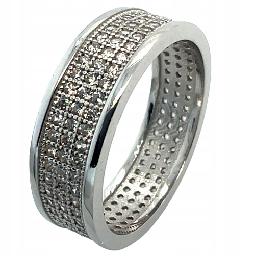 Stříbrný Prsten Elegantní Prstýnek Osázený Zirkony Ryzost 925