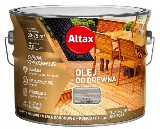 Olej Do Drewna 2.5L Szary Altax