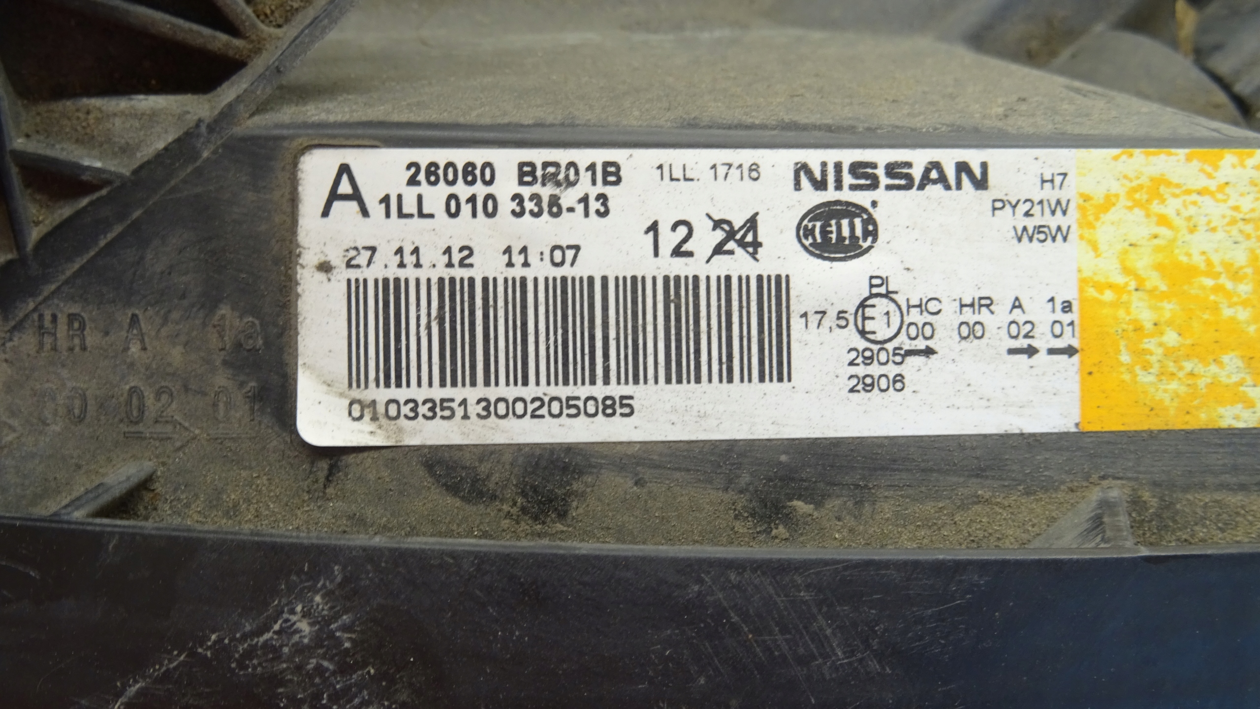 NISSAN QASHQAI J10 light front front left UK 26060BR01B
