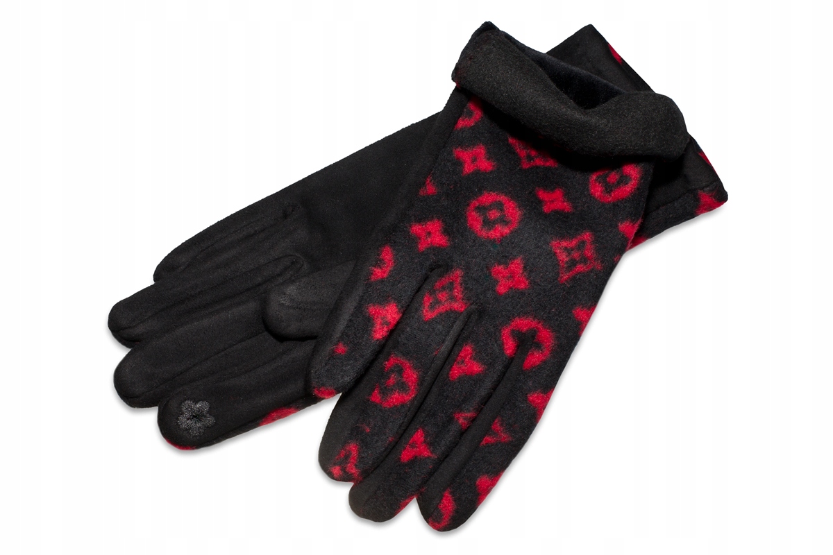 RĘKAWICZKI DAMSKIE CIEPŁE SMART London Print CZER Marka Monita Stile