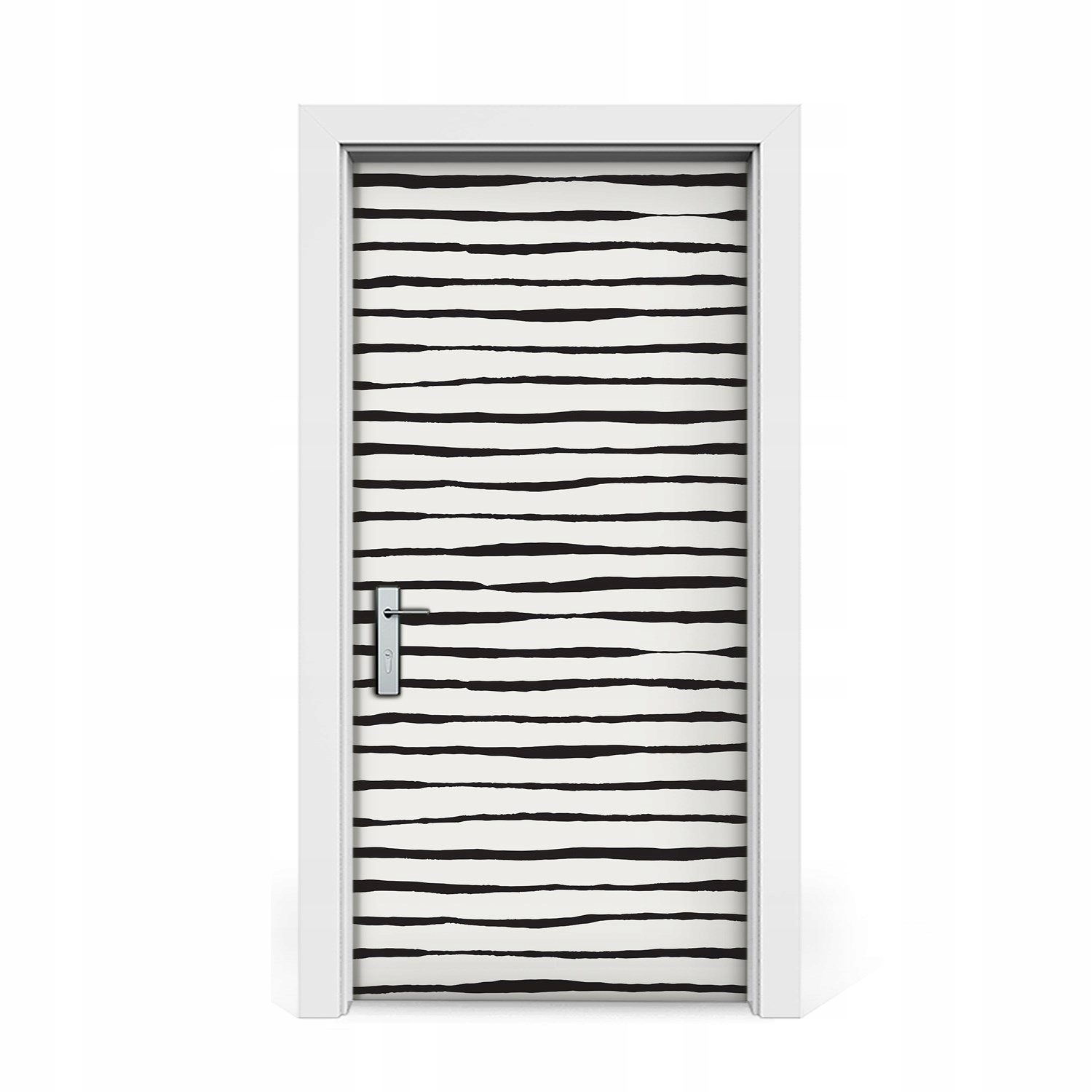 

Naklejka na drzwi Czarne nierówne linie 95x205