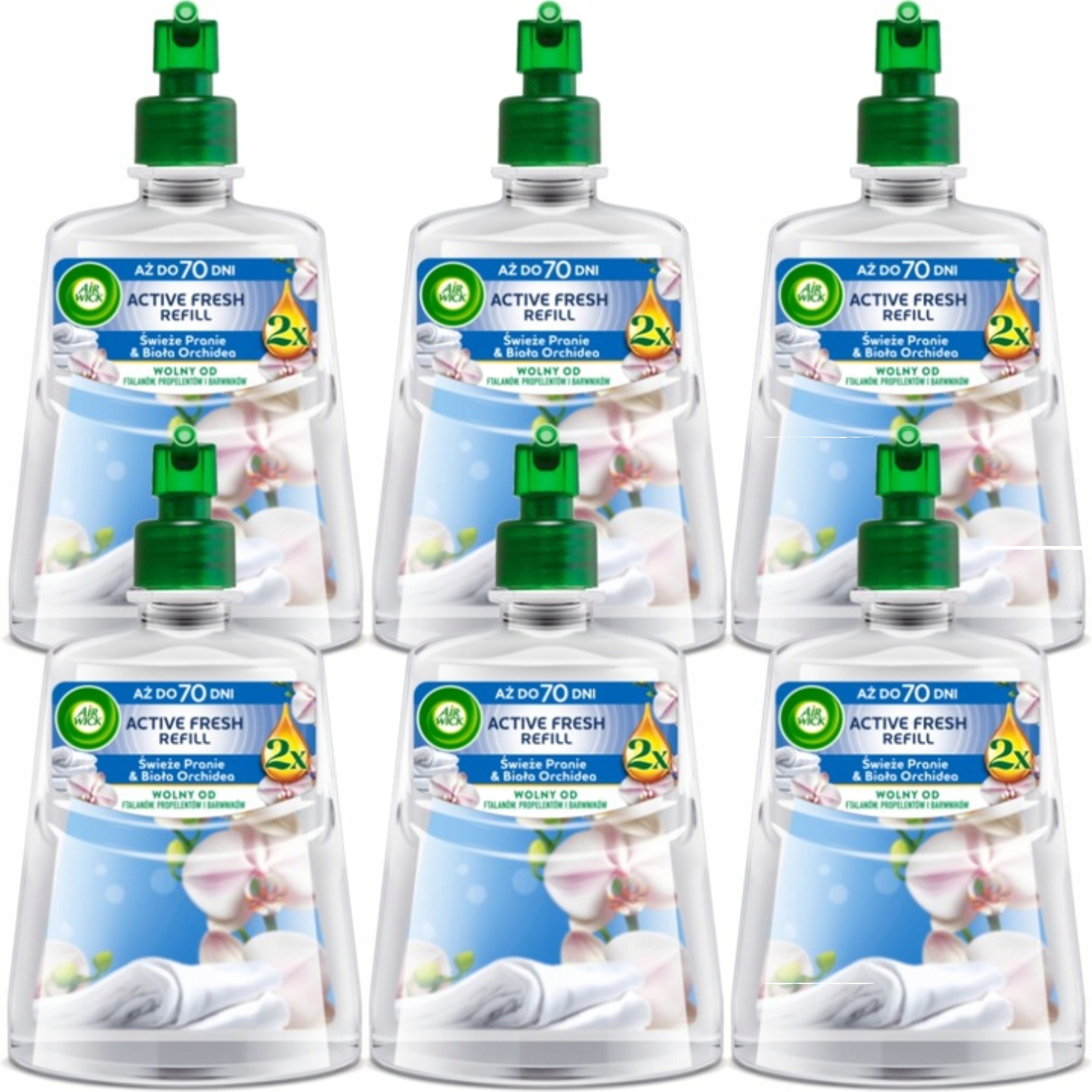 Air Wick Active Fresh filtr Čerstvé prádlo & Bílá Orchidej 228 ml x6