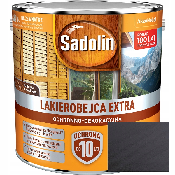 Sadolin Extra Lakierobejca Do Drewna Heban 2,5L