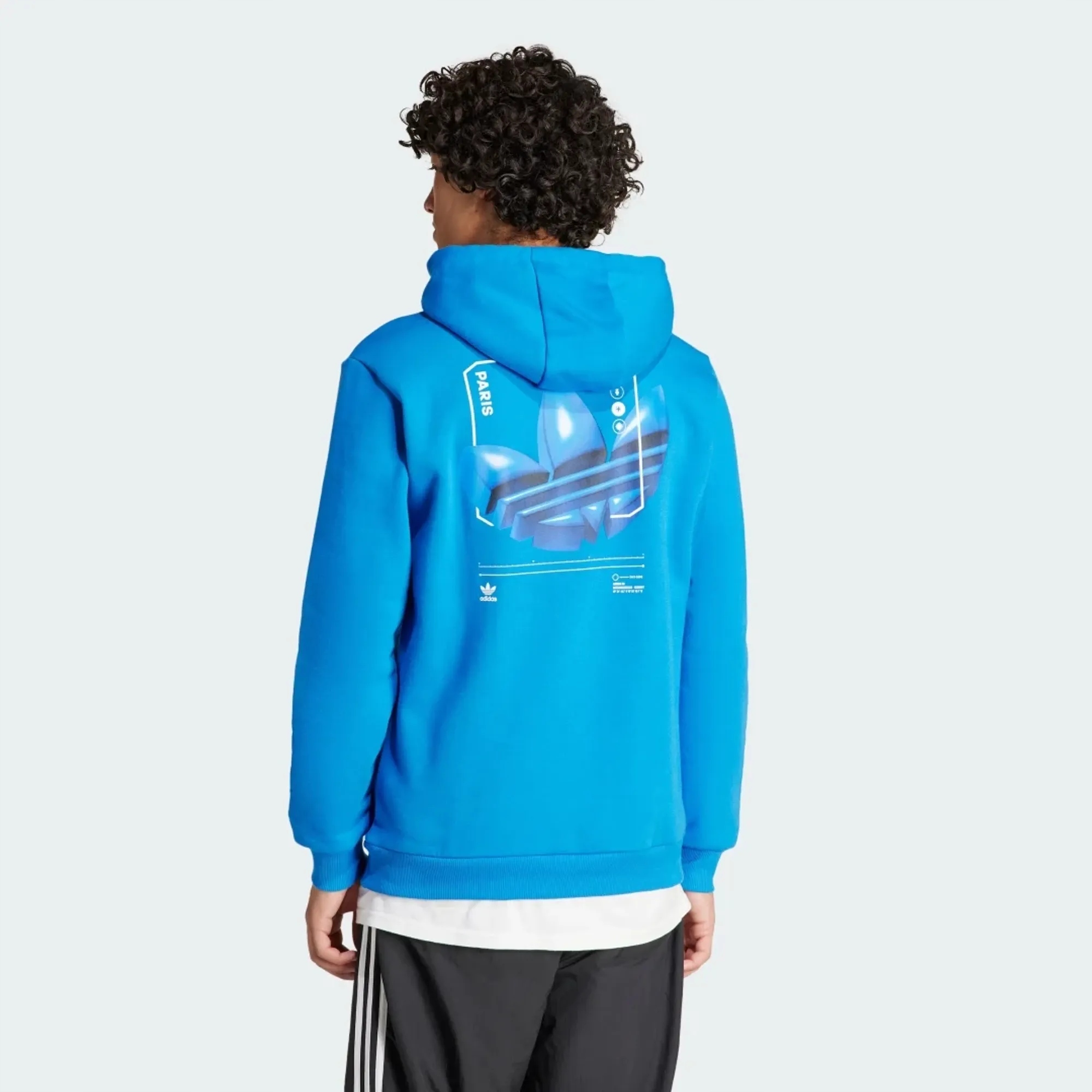 Adidas Originals Bluza z kapturem Paris Graphic Niebieska IX3074 rozm. L