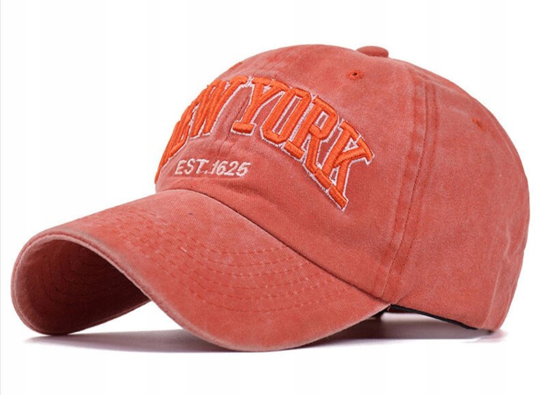 

czapka z daszkiem bejsbolówka vintage kolor pomara