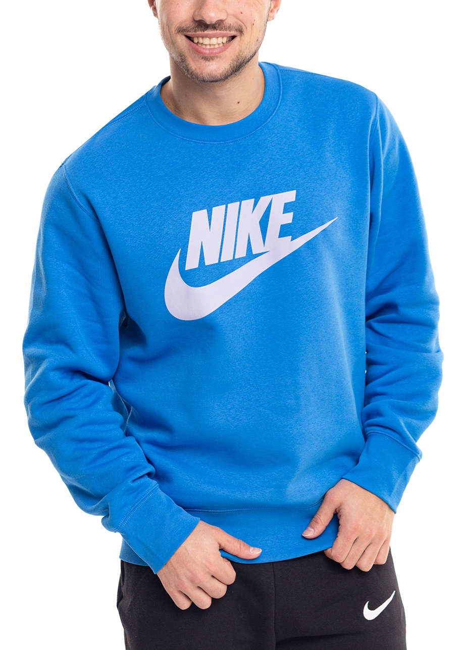 Bluza Męska Nike Club Bez Kaptura Sportowa Bawełniana Dresowa Logo r. L
