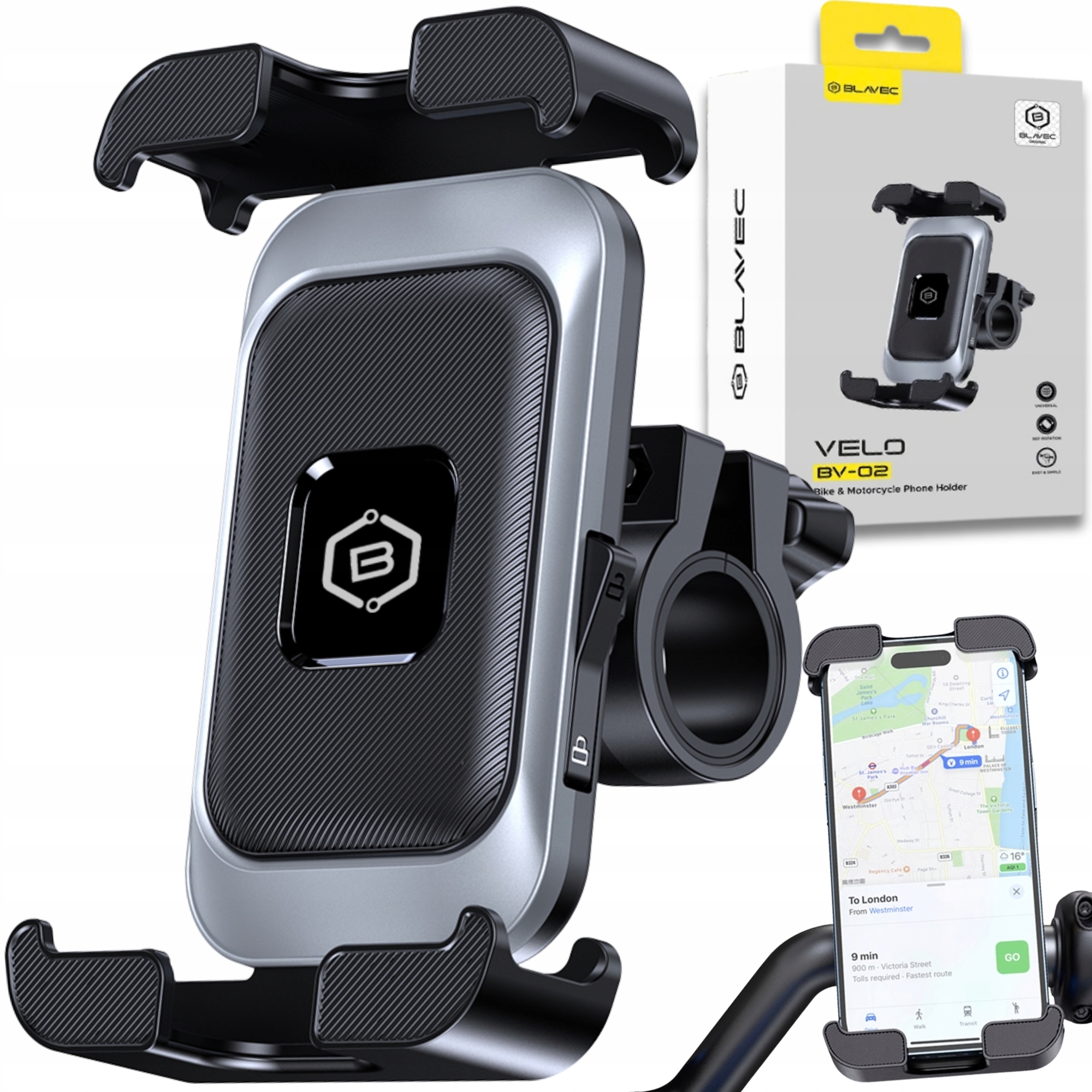 Uchwyt Rowerowy na Telefon Motocyklowy Uchwyt na Kierownicę Wstrząsoodporny