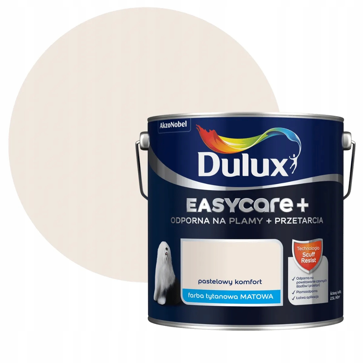 Dulux EasyCare Plus Farba Odporna Na Szorowanie Pastelowy Komfort 2,5L