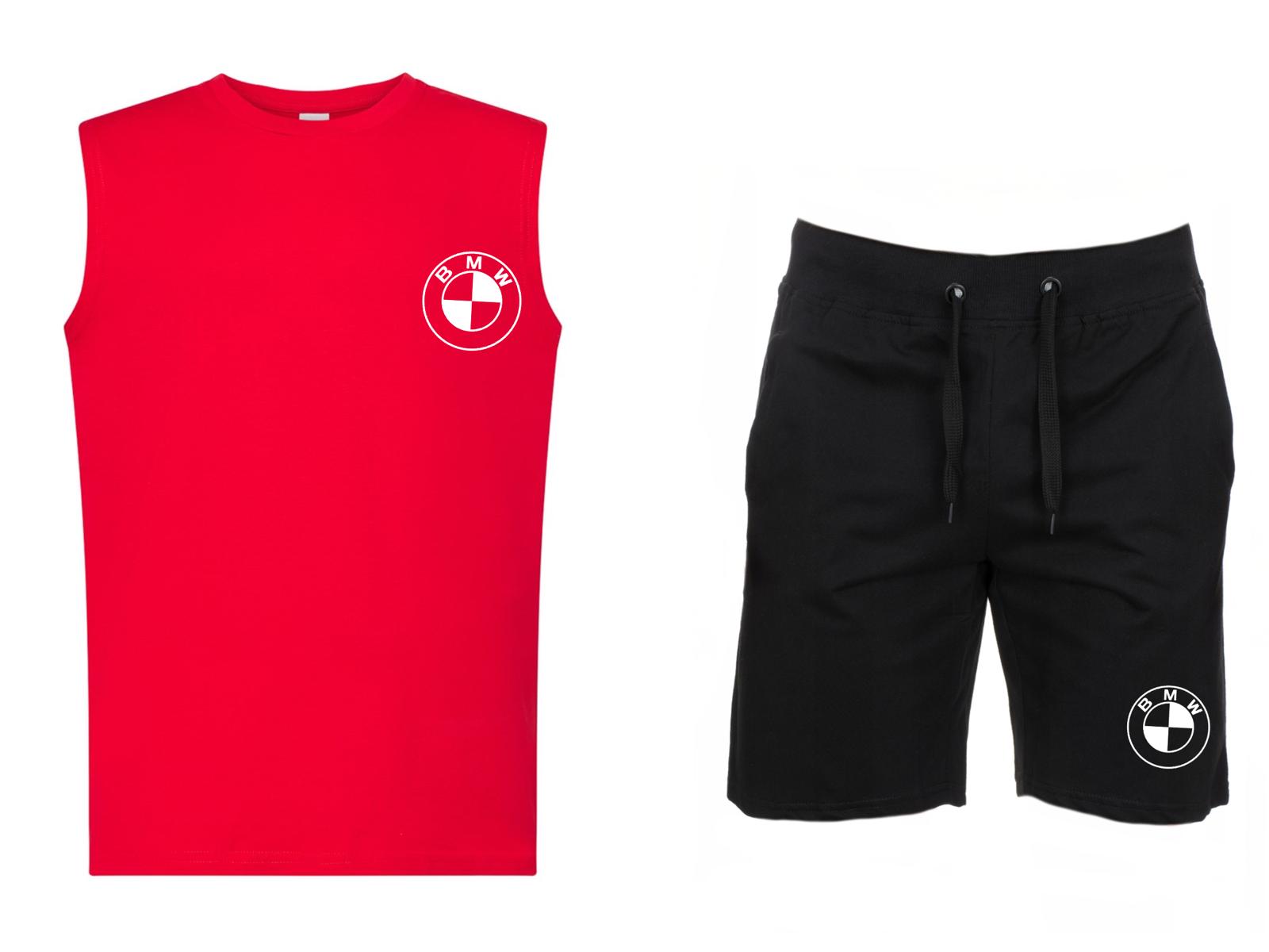 Pánská Sada Bmw: Tričko Bez Tričko Krátké Kraťasy Ve Veliké