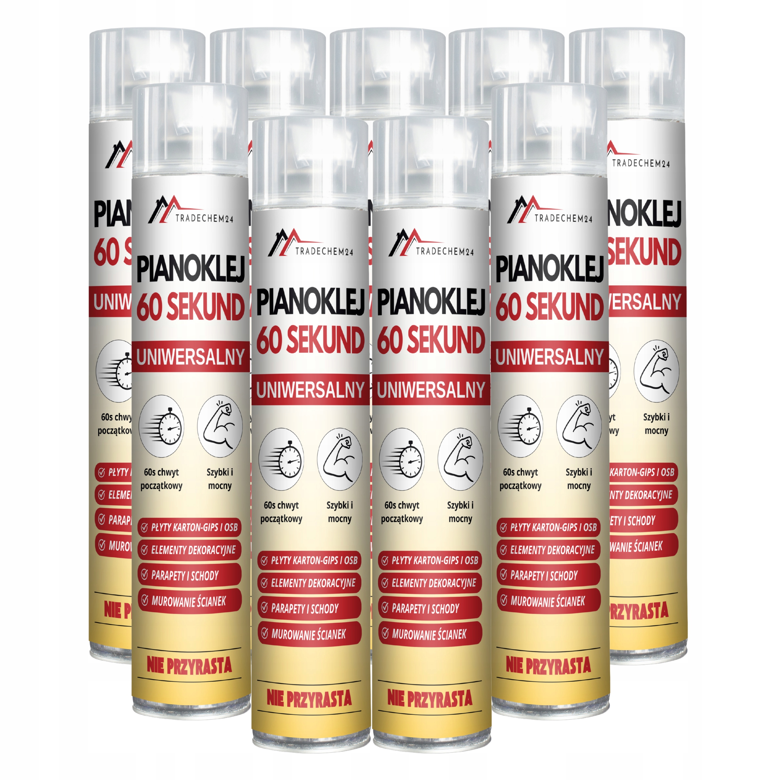 9 X Pěnová Pěna Pro Polystyrenové Desky G-k Osb Lepidlo 60 Sekund Pěna