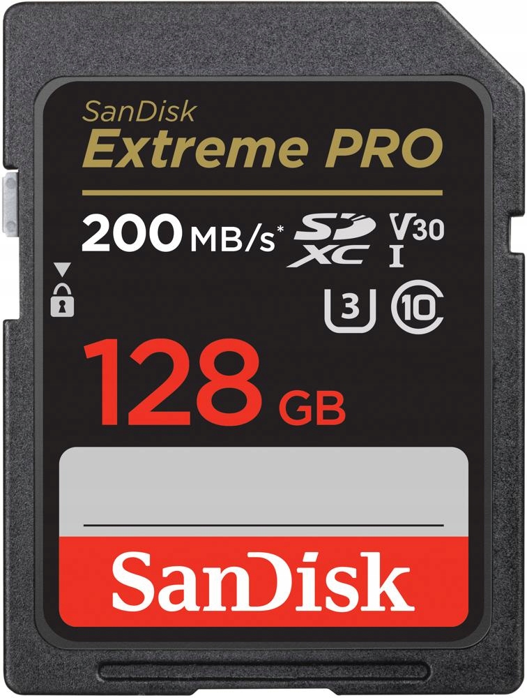 Karta SanDisk 128GB SDXC Extreme PRO 200MB/s A2 C10 V30 UHS-I U3