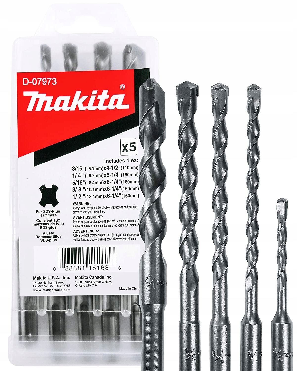 

Zestaw wierteł SDS-Plus do betonu Makita D-36049