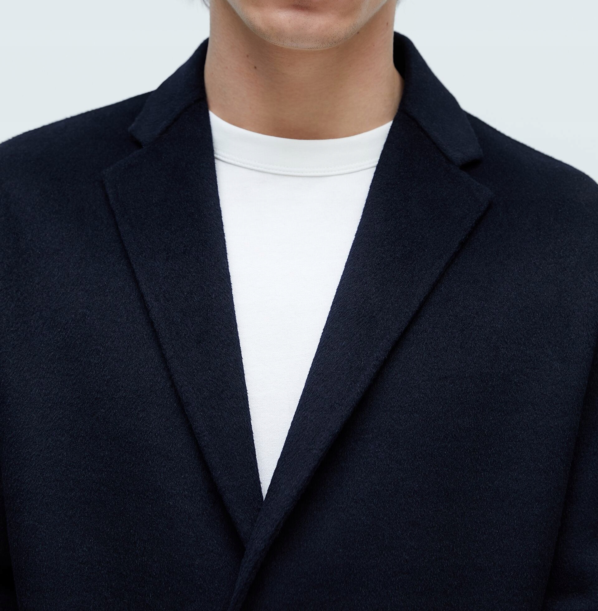 ZARA MAN PROSTY PŁASZCZ GRANAT WEŁNA L WIOSNA Długość przed kolana