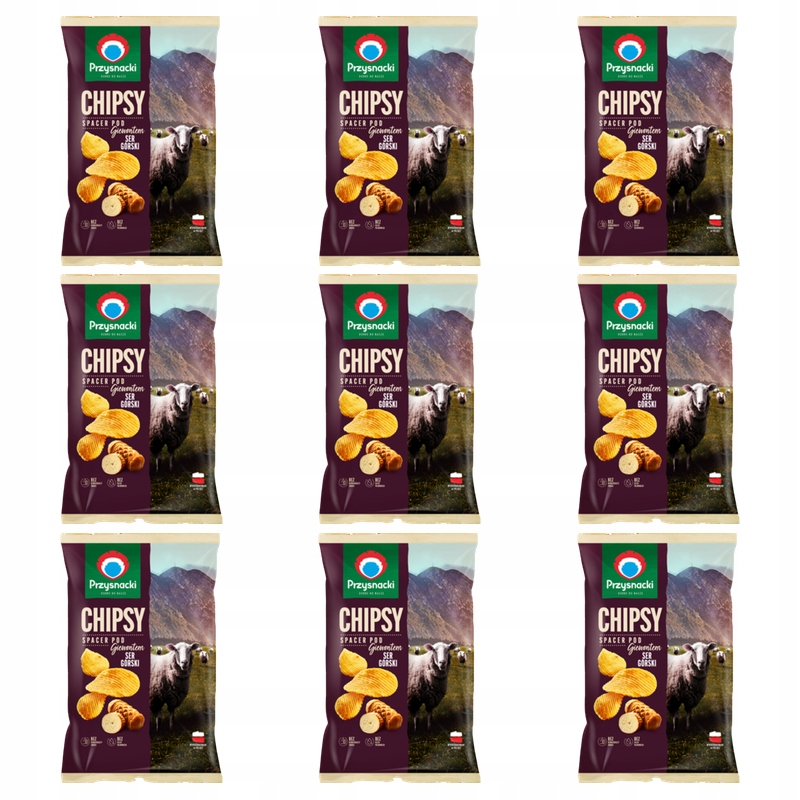 Przysnacki chipsy Spacer pod Giewontem o smaku sera górskiego 130 g X9