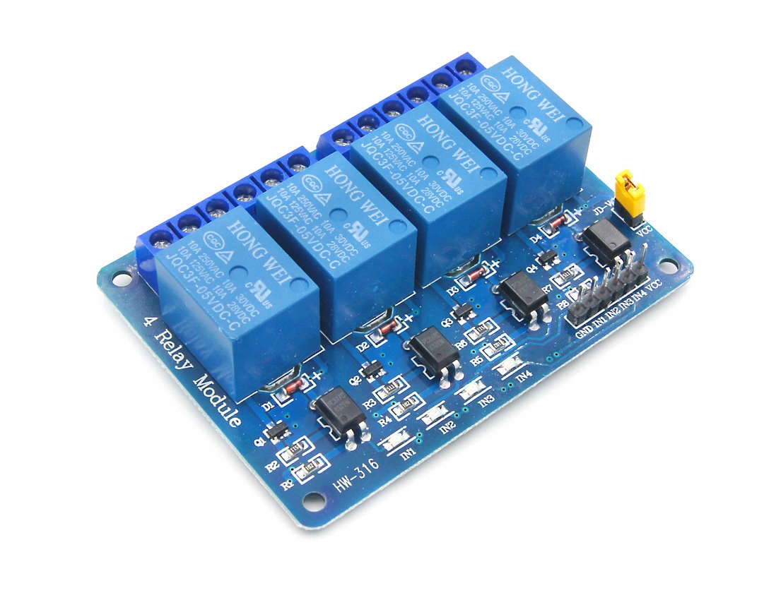 Moduł przekaźnikowy Przekaźnik 5V 10A No/NC/CPOM Low Level Lo - 4-kanałowy Kod producenta 4CH Rellay 5V