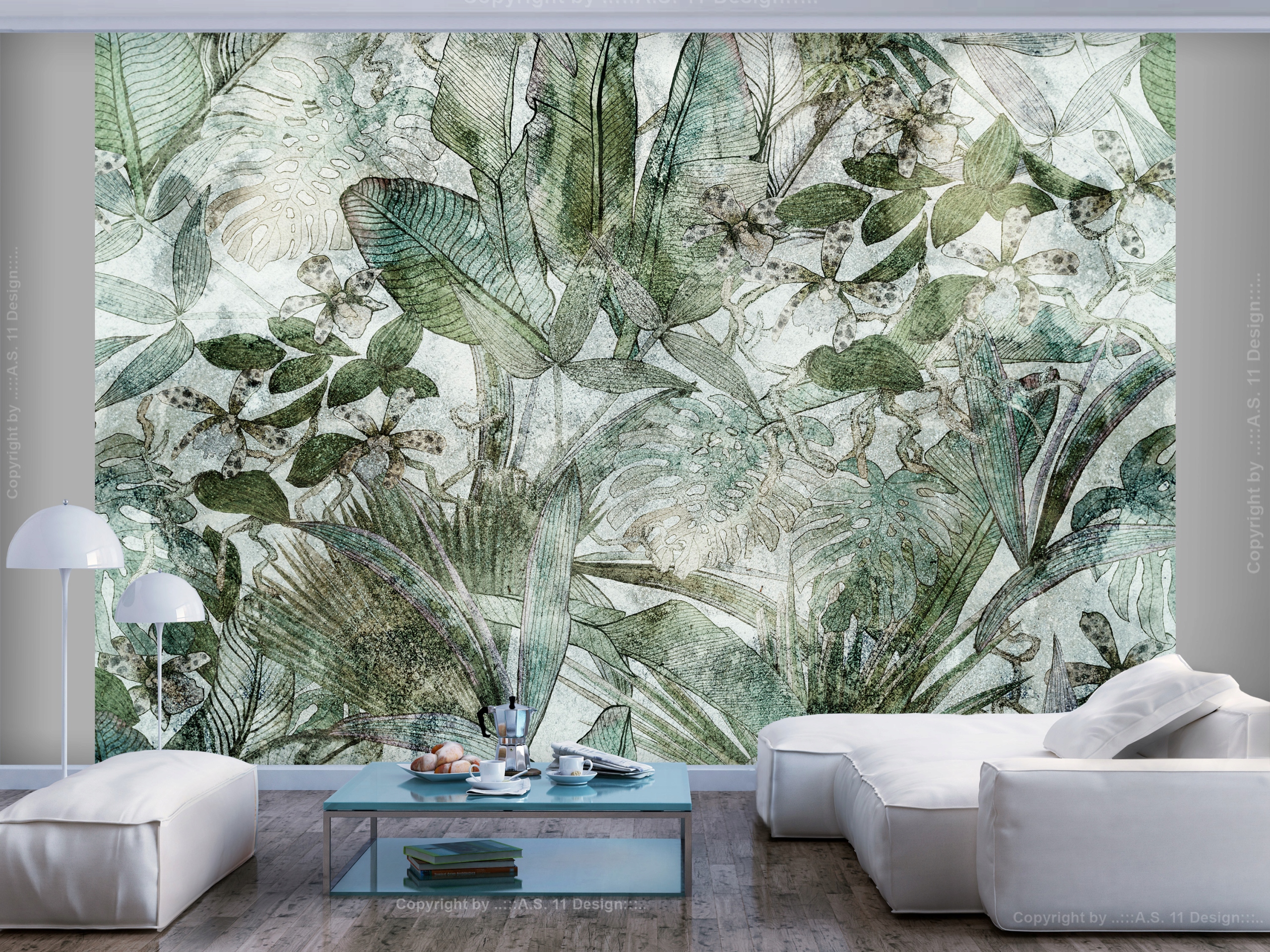 FOTOTAPETA BETON KWIAT LIŚCIE 400x280 b-C-0871-a-a Kod producenta 4XLFT2197