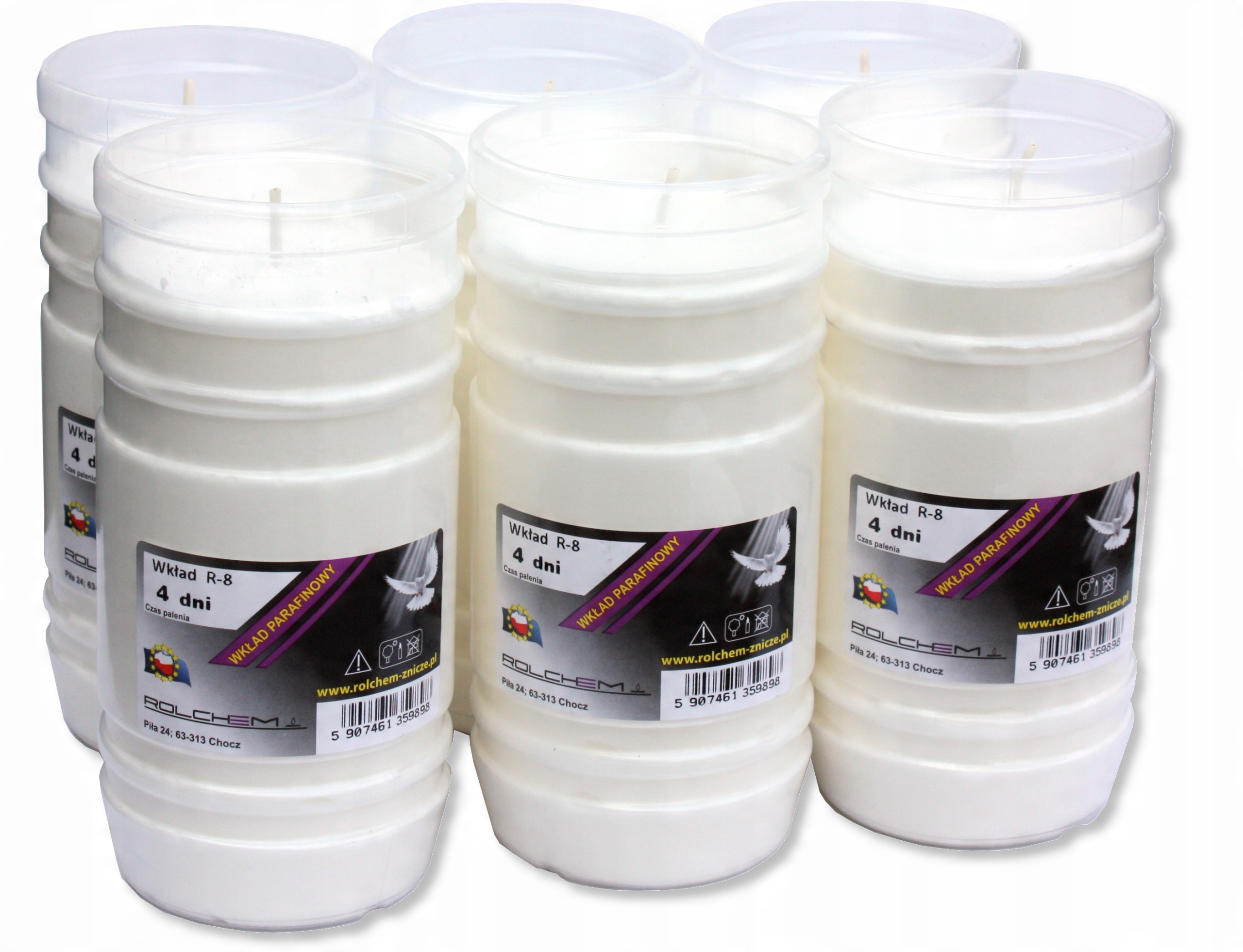 

Wkłady parafinowe Rolchem R8, 6 sztuk 4 dni 96h