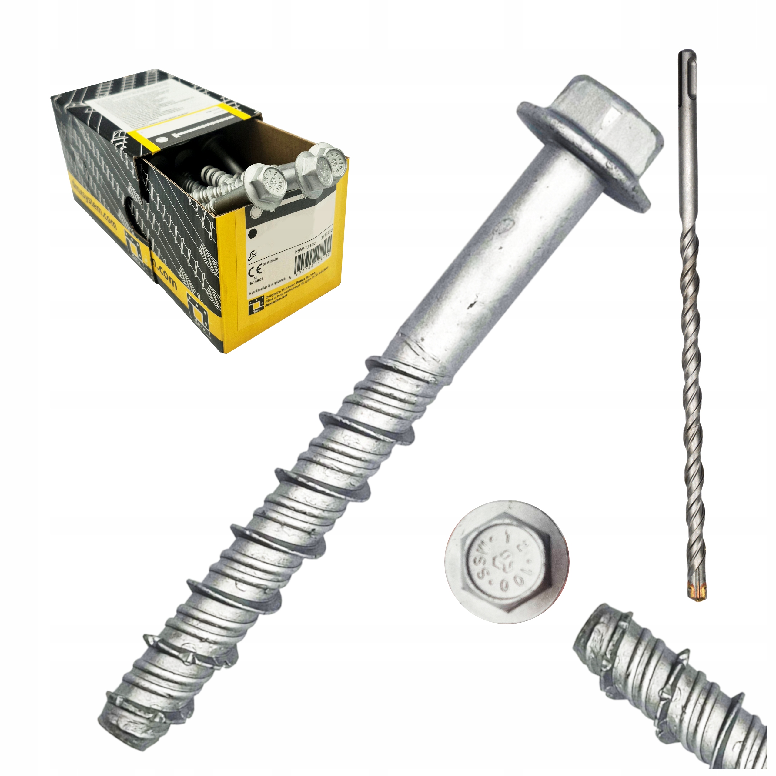 Šroub do betonu 10,5x75 mm Pbw s šestihrannou hlavou 50 ks Domax upevnění