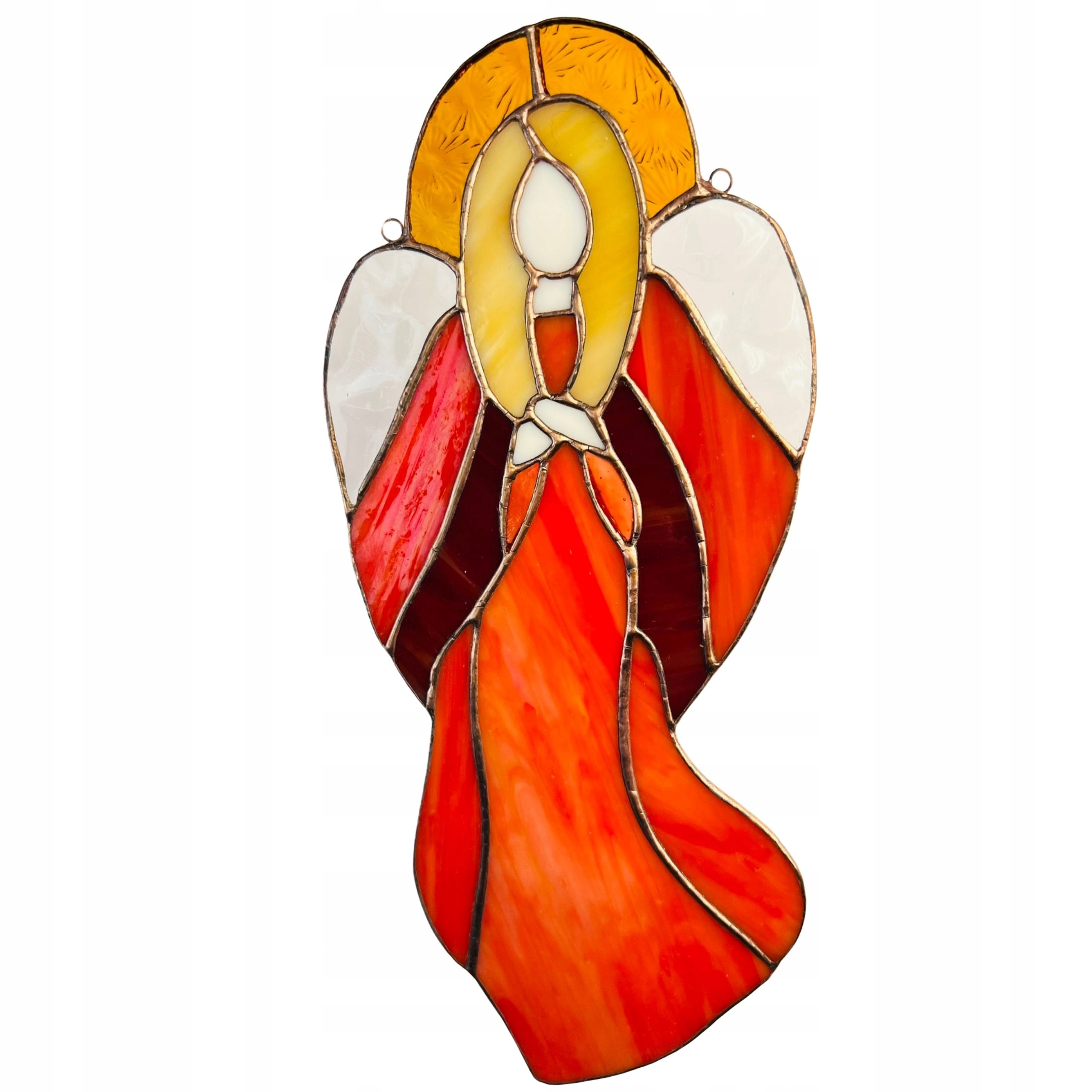 Anděl lásky Červený anděl vitráž dárek k Vánocům