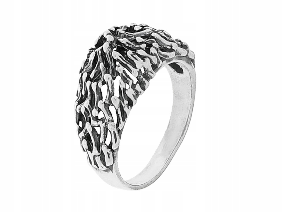 Velký stříbrný ažurový oxidovaný Dámský Prstýnek Stříbrný prsten 14