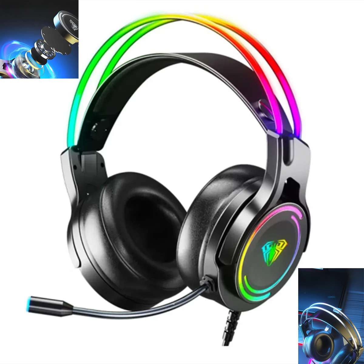 Sluchátka S506 Svítící Ovládání Kabelem Redukce Šumu Barva