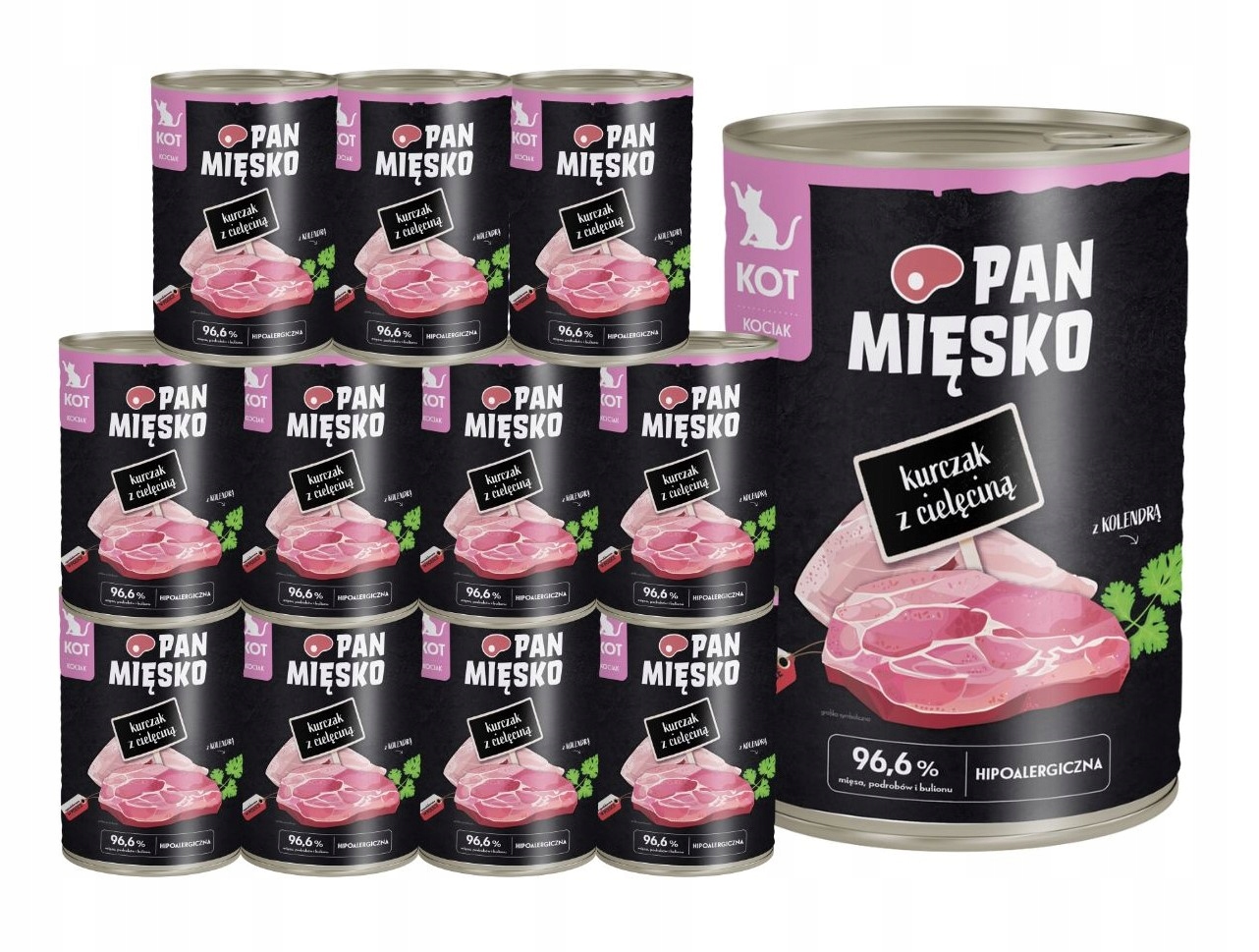 Pan Mięsko Krmivo mokré pro koťata Kuře s telecím masem 12x400 g