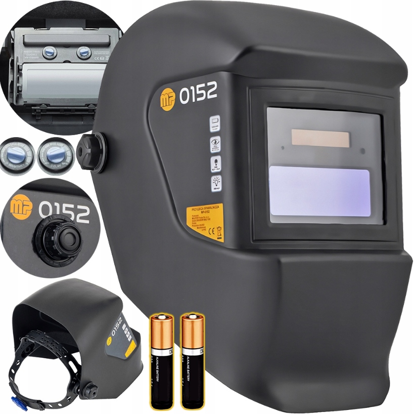 Автоматическая затемняющая сварочная маска с регулируемыми батареями AAA MP0152